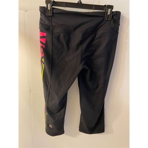 VSX Victoria Secret sport active pants Knockout crop medium rn#54867 black neon - Picture 1 of 7